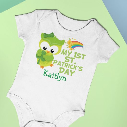 Mijn eerste St. Patrick's Day Cute Owl Romper