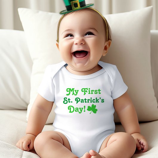 Mijn eerste St. Patrick's Day groene klaver Romper