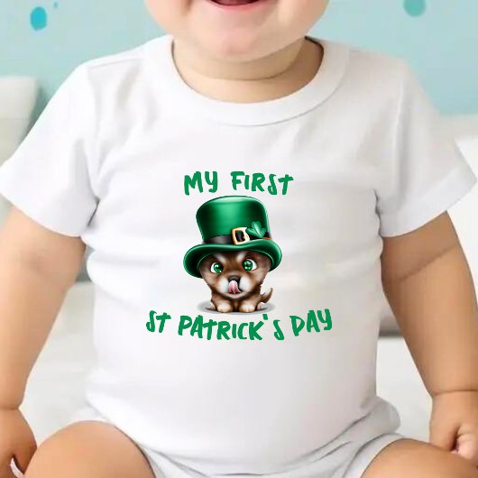 Mijn eerste St. Patrick's Day Puppy Dog Leprechaun Romper