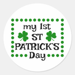 Mijn eerste St. Patrick's Day ☘️💚 Ronde Sticker