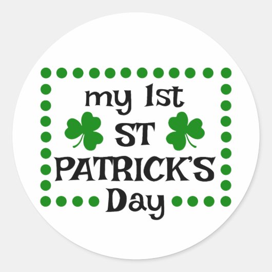 Mijn eerste St. Patrick's Day ☘️💚 Ronde Sticker (Voorkant)