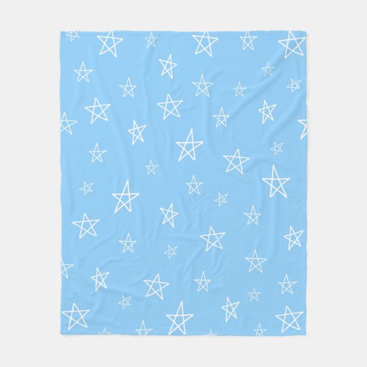 Mijn Eerste Sterren (Blauw) Fleece Deken (Voorkant)