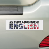 Mijn eerste taal bumpersticker (Op auto)