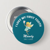 Mijn eerste tand fee naam datum ronde button 7,6 cm (Voorkant /achterkant)