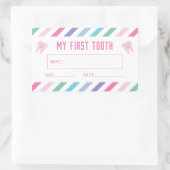 Mijn eerste tand Keepsake Meisje Rechthoekige Sticker (Tas)