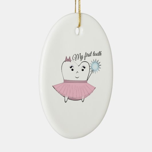 Mijn eerste tand keramisch ornament (Rechts)