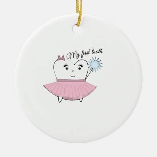 Mijn eerste tand keramisch ornament (Voorkant)