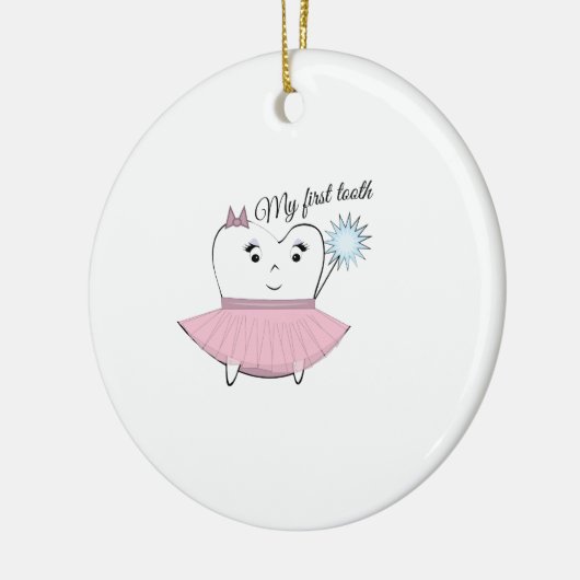 Mijn eerste tand keramisch ornament (Links)