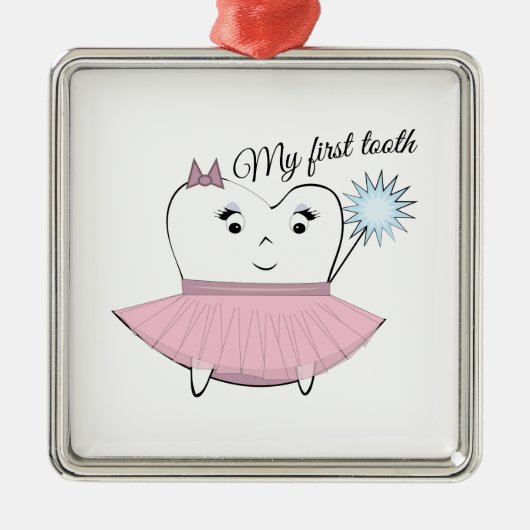Mijn eerste tand metalen ornament (Voorkant)