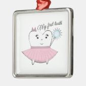 Mijn eerste tand metalen ornament (Links)