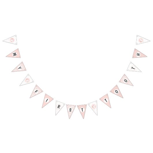 Mijn eerste tandfeestdecoratie Roze Bunting vlagge Vlaggetjes (Alle)