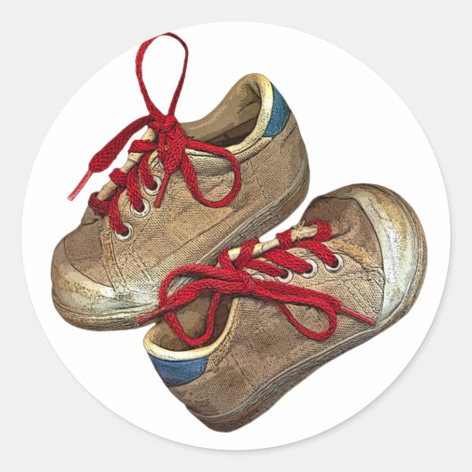 Mijn eerste tennisschoenen ronde sticker (Voorkant)