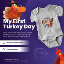 'Mijn eerste Thanksgiving-dag' Thanksgiving babybo