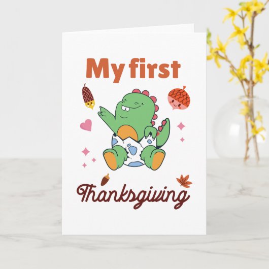 Mijn eerste Thanksgiving Kaart (Gele Bloem)