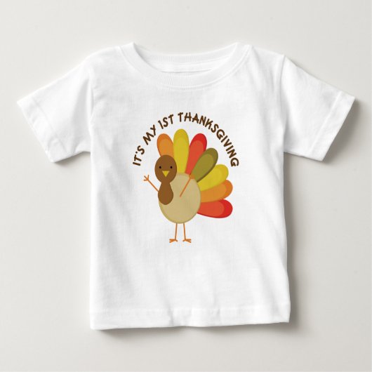 Mijn eerste Thanksgiving kleurrijk Baby T-shirt (Voorkant)