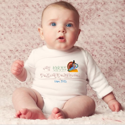 Mijn eerste Thanksgiving Naam wit Romper