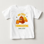 Mijn eerste Thanksgiving Naam witte Baby Bodysuit (Voorkant)