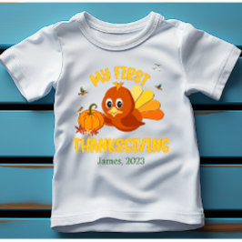 Mijn eerste Thanksgiving Naam witte Baby Bodysuit