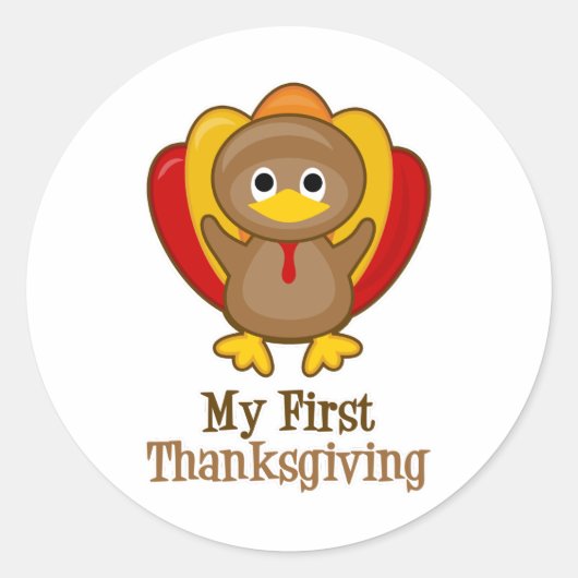 Mijn eerste Thanksgiving roept Turkije op Ronde Sticker (Voorkant)
