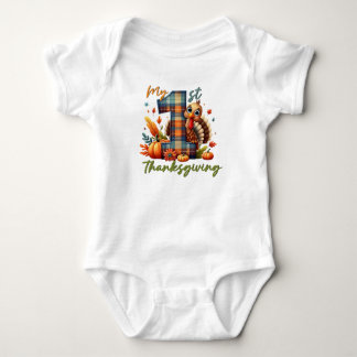 Mijn eerste Thanksgiving Schattigee Turkije Plaid Romper