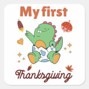 Mijn eerste Thanksgiving Vierkante Sticker