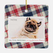 Mijn eerste thuis voor altijd geplakt huisdier fot keramisch ornament (Achterkant)