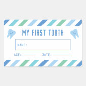 Mijn eerste Tooth Keepomwille Boy Rechthoekige Sticker (Voorkant)