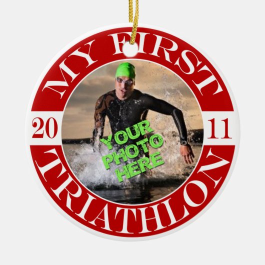 Mijn eerste triatlon - 2011 keramisch ornament (Voorkant)