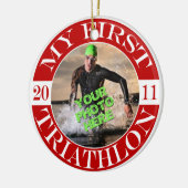 Mijn eerste triatlon - 2011 keramisch ornament (Links)