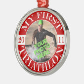 Mijn eerste triatlon - 2011 metalen ornament (Links)