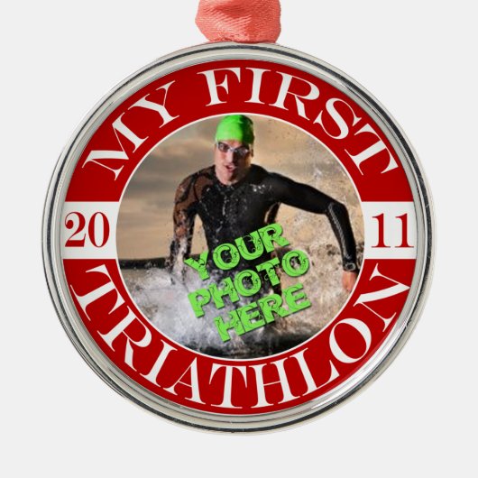 Mijn eerste triatlon - 2011 metalen ornament (Voorkant)