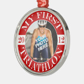 Mijn eerste triatlon - 2012 metalen ornament (Links)