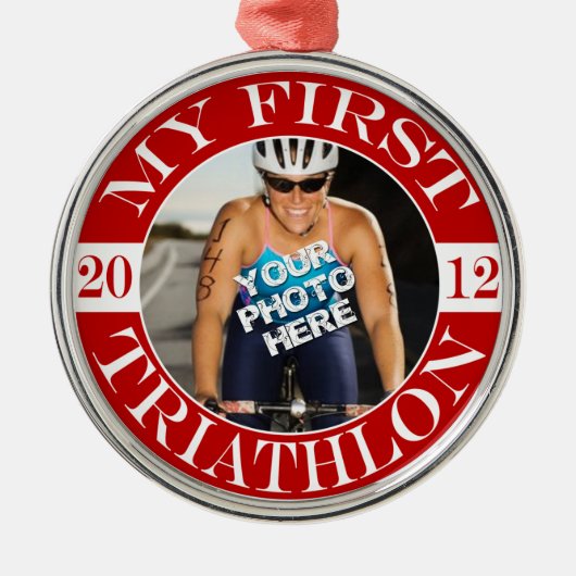 Mijn eerste triatlon - 2012 metalen ornament (Voorkant)