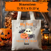 Mijn eerste Trick or treat gepersonaliseerde Hallo Tote Bag
