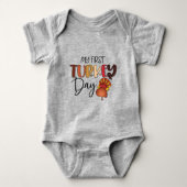 'Mijn eerste Turkije Dag' Thanksgiving Baby Bodysu Romper (Voorkant)