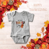 'Mijn eerste Turkije Dag' Thanksgiving Baby Bodysu Romper