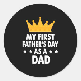 Mijn eerste Vaderdag als vader 2021 Ronde Sticker