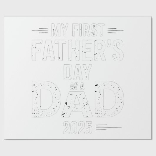 Mijn eerste Vaderdag als vader 2025 Cadeaupapier (Vlak)