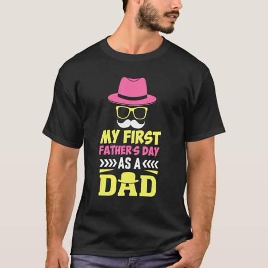 Mijn eerste Vaderdag als vader Eerste keer vader V T-shirt (Voorkant)