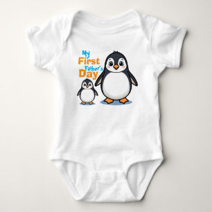 Mijn eerste Vaderdag Cute Pinguïn Baby Body Romper