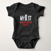 Mijn eerste Vaderdag, mijn eerste. Vaderdag Baby B Romper (Voorkant)