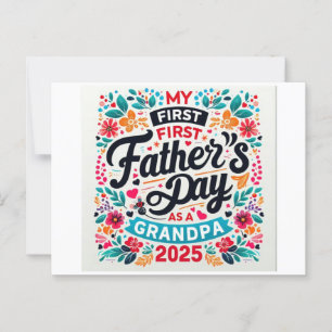 Mijn eerste Vaderdag opa 2025 Floral opa Briefkaart
