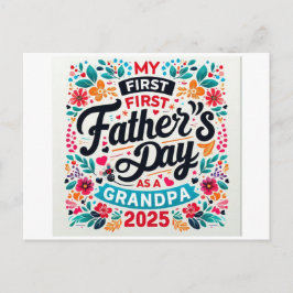Mijn eerste Vaderdag opa 2025 Floral opa Briefkaart