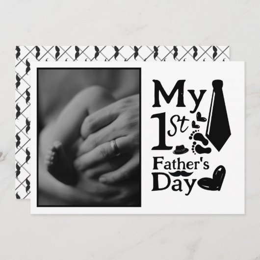 mijn eerste vaderdag Plat Kerstkaart (Voorkant / Achterkant)