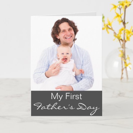 Mijn eerste Vaderdag Stropdas.. Foto... Kaart (Gele Bloem)