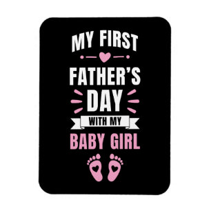 Mijn eerste vaders dag Baby pasgeboren dochter mei Magneet