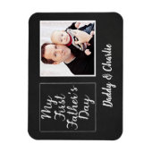 Mijn eerste vaders dag krijtbord foto magneet (Verticaal)