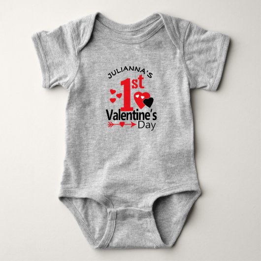 Mijn eerste Valentijn babykleding Romper (Voorkant)