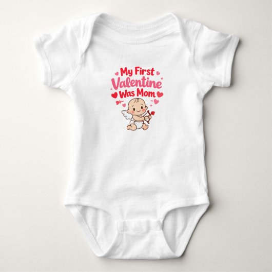 Mijn Eerste Valentijn Was Moeder Baby Valentijn Ro Romper (Voorkant)