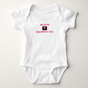 Mijn eerste, Valentijnsdag!-Baby Creeper Romper